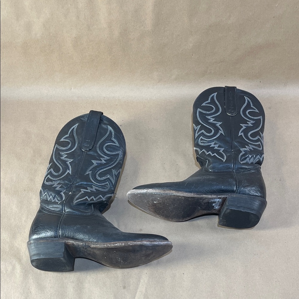 Zecuda Black Western Cowboy Boots (Size US 7)
